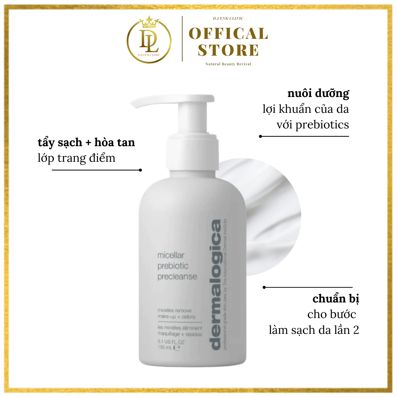 Sữa tẩy trang chứa prebiotic dành cho mọi loại da Dermalogica Micellar precleanse 150ml