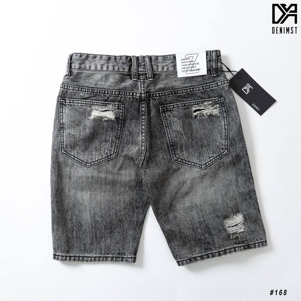 Quần short jeans xám rách FAMOUS 168