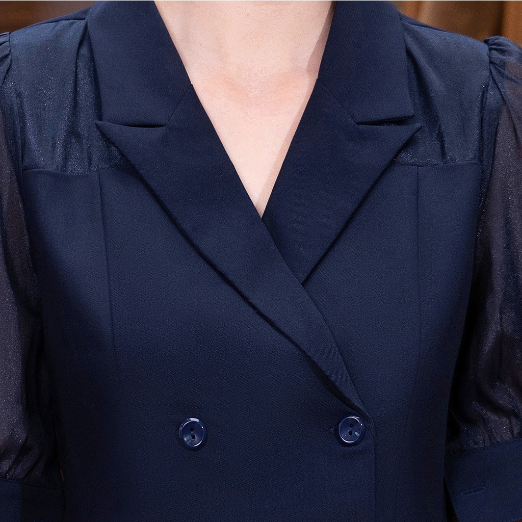 Bộ Vest Nữ Công Sở UK Fashion Áo Tay Lỡ Phối Quần Ống Rộng, Chất Liệu Vải Hàn Cao Cấp NKBD22040181