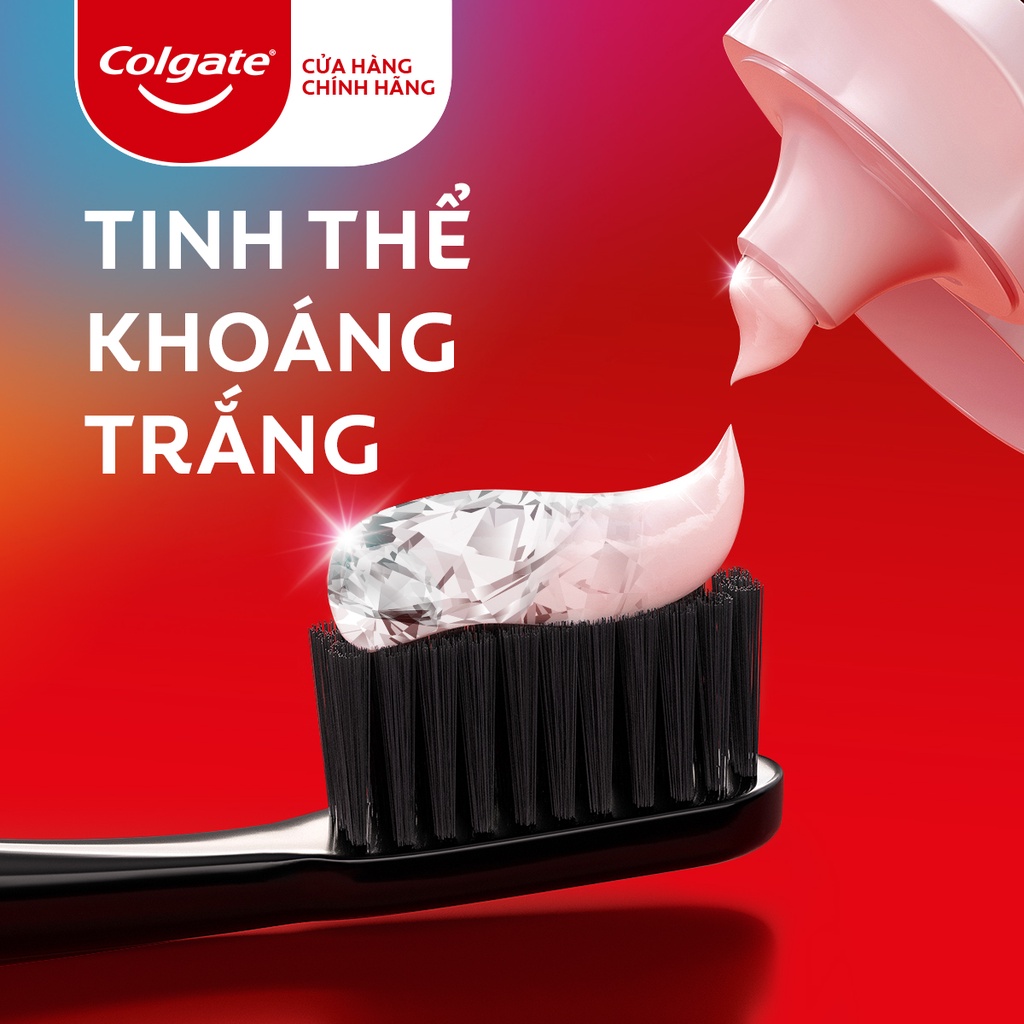 Hộp 2 Kem Đánh Răng Colgate Optic White Exfoliating Mineral cho răng sáng bóng từ tinh thể khoáng trắng 100g