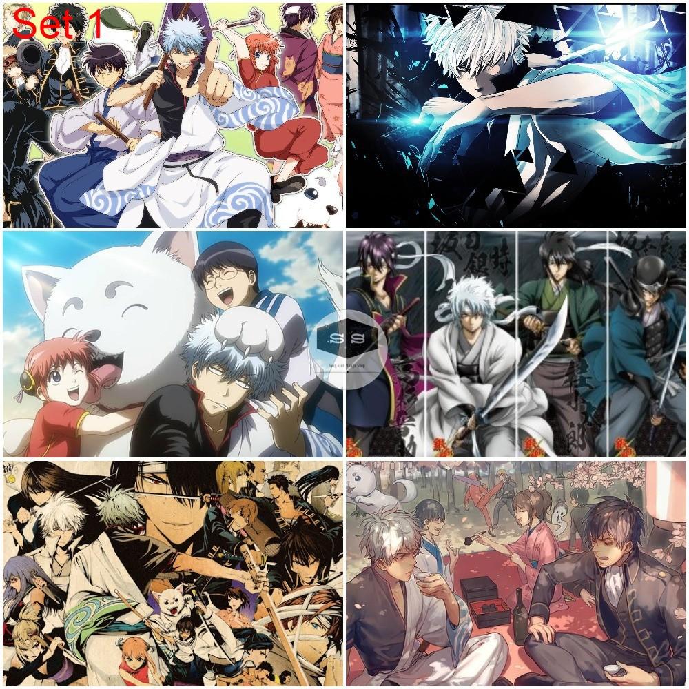 Bộ 6 Áp phích - Poster Anime Gintama - Linh hồn bạc - A3, A4, A5