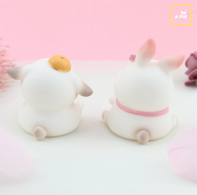 Mô hình thỏ bunny chảnh chọe đáng yêu để bàn trang trí