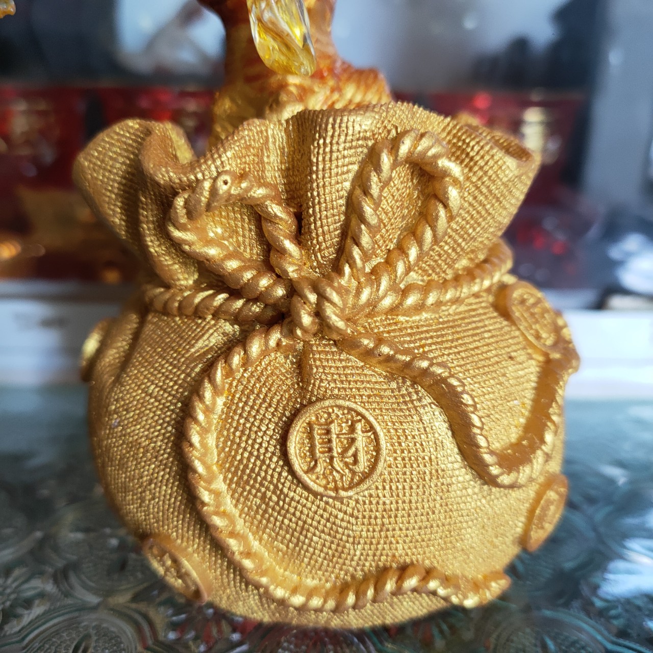 Cây Thần lộc-Hoa tiền Pha lê thỏi chiêu tài 7.5cm*7.5cm*18cm