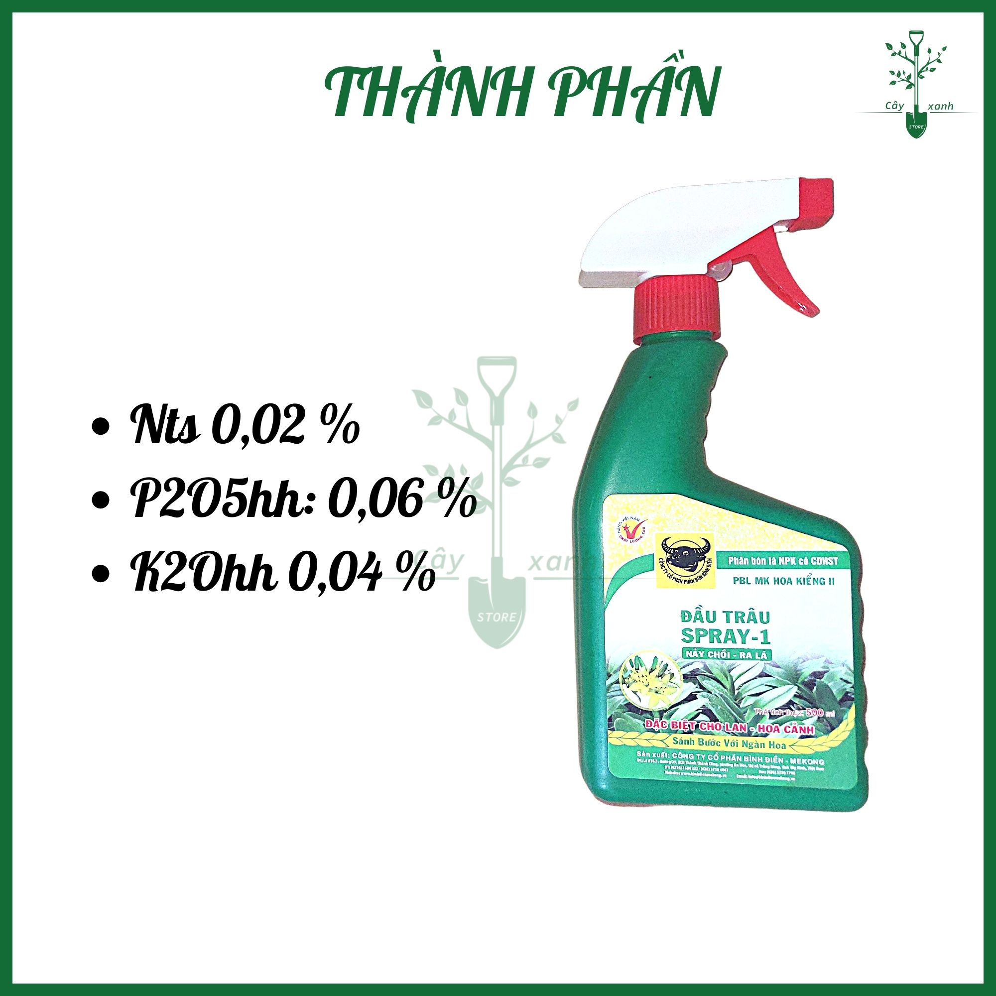 Chai xịt 500ml - Phân bón lá ĐẦU TRÂU SPRAY 1 kích ra lá và chồi, lộc, bật mầm, đi ngon tốt - Cây Xanh Store