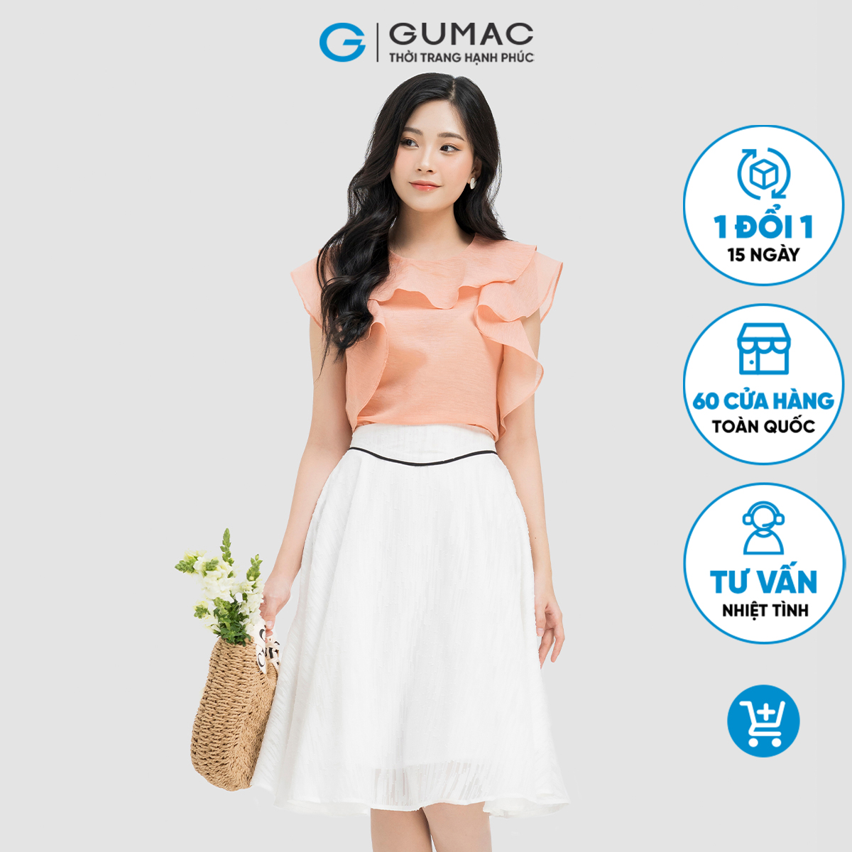 Chân váy xòe lưng kiểu Gumac LVD0401