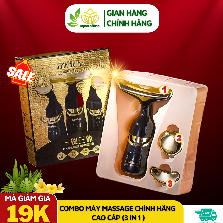 [Chính Hang] Máy massage mặt 3 IN 1 nâng cơ điện di tinh chất mát xa mặt, làm sạch, trẻ hóa chăm sóc da mặt