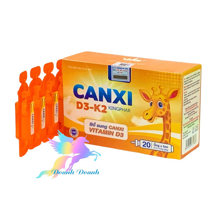 Siro CANXI D3 Vitamin Kingphar Hộp 20 ống / 5ml - Bổ Sung Canxi , Vitamin D3 cho cơ thể