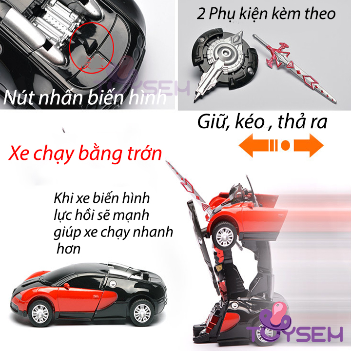 Đồ chơi Robot biến hình thành xe chạy bằng cót - Quà tặng sinh nhật cho bé