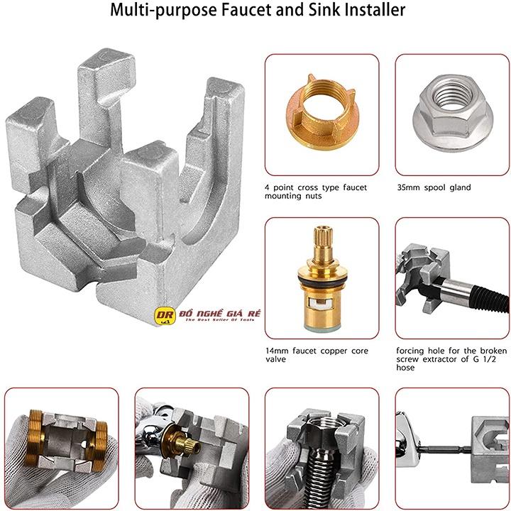 Cờ Lê Đa Năng Vặn Dây Cấp Nước 18 Trong 1 Dụng Cụ Sửa Chữa Tháo Lắp Vòi Ống Nước Chậu Rửa Nhà Vệ Sinh