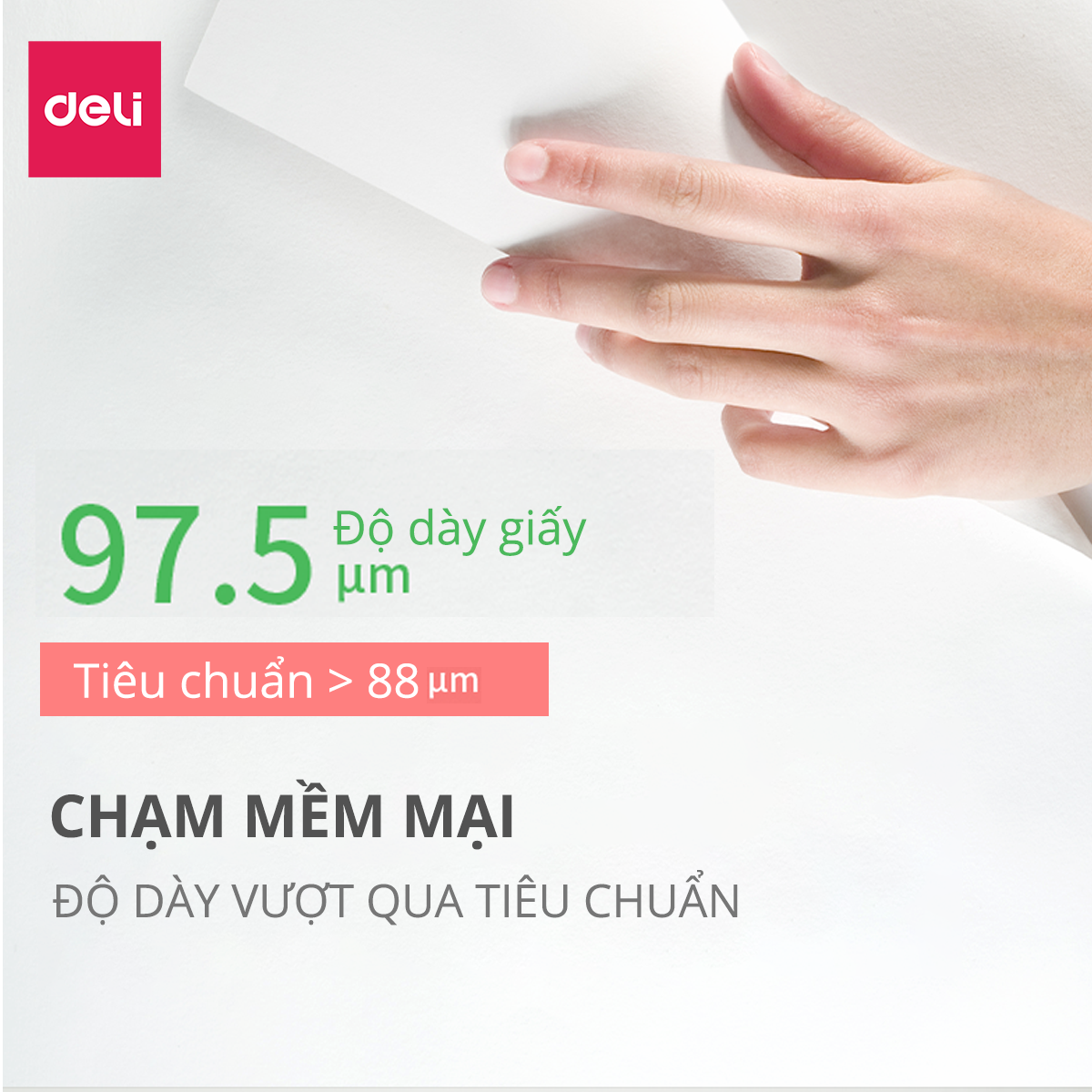Giấy A4 Deli - 70Gsm - Chống Thấm, Khử Tĩnh Điện - 1 Thùng 5 Ram - 2500 Tờ - W7421