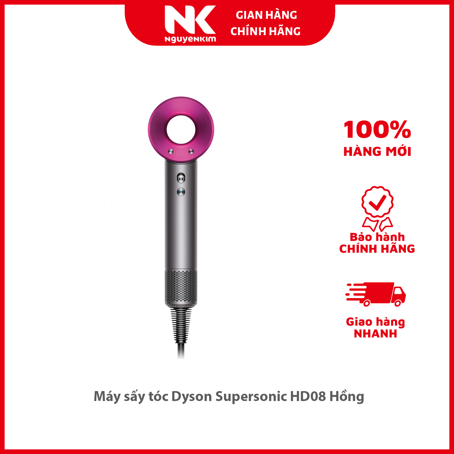 Máy sấy tóc Dyson Supersonic HD08 Hồng - Hàng chính hãng