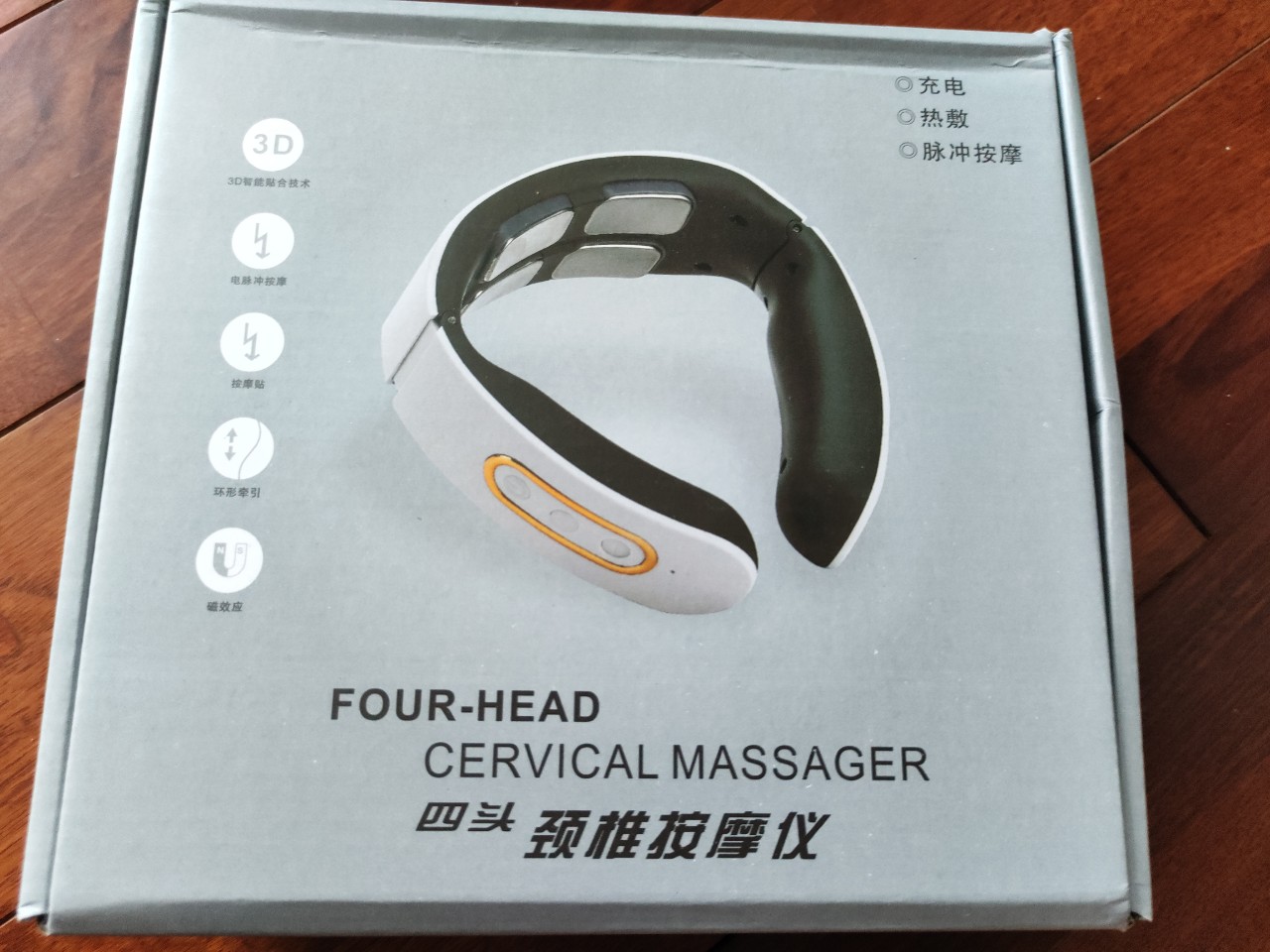 Máy mát xa cổ cao cấp, có chườm nóng - 4 đầu tiếp xúc, 6 chế độ massage khác nhau, 9 cường độ massage - Màu Trắng