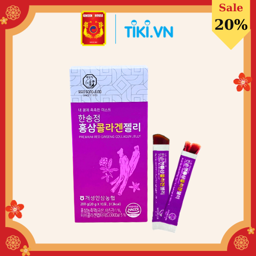 Thạch Hồng Sâm Collagen Phân Tử Thấp - Ginseng House Hộp 200g