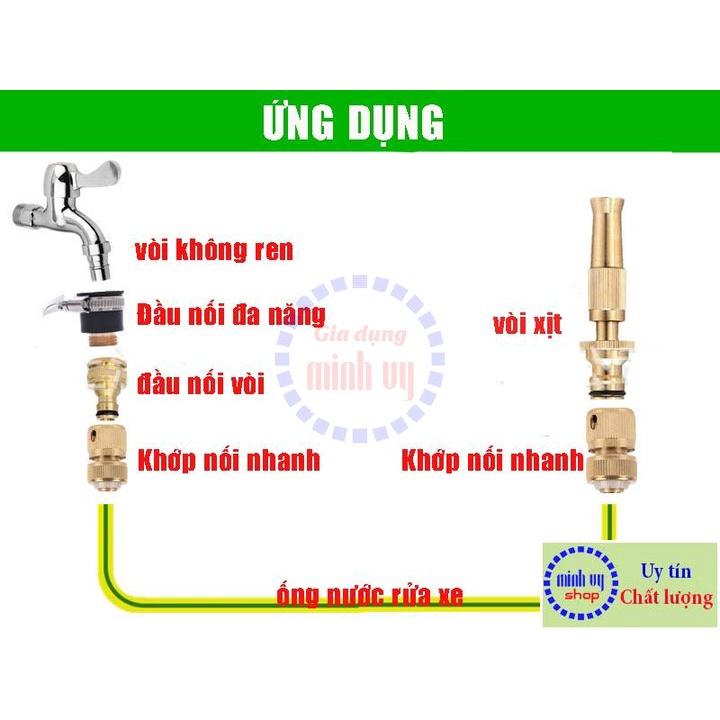 Khớp nối vòi nước đa năng ra ren 21mm (1/2&quot;) - nối fi 14mm- 21mm