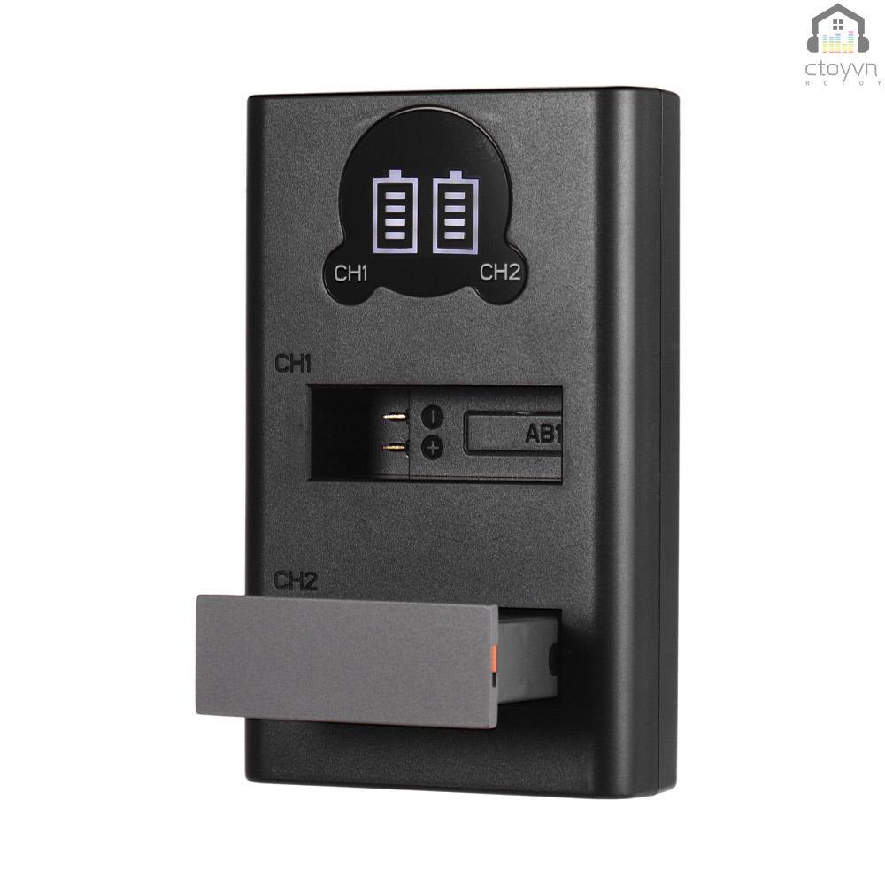 Bộ sạc pin Li-ion hai cổng USB màn hình LCD 1300mAh cho máy ảnh hành động DJI OSMO