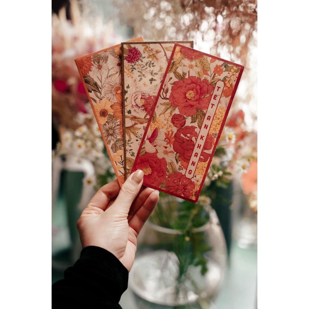 COMBO LÌ XÌ Á ĐÔNG VINTAGE ĐỘC LẠ NEWW 2023 GIẤY KRAFT NHẬT CAO CẤP CÁN MƠ XỊN, SẮC NÉT