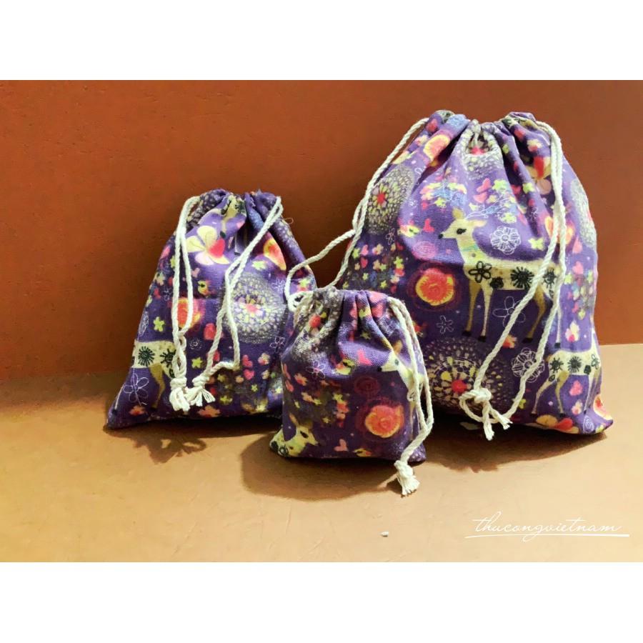 Set 3 túi rút vải bố