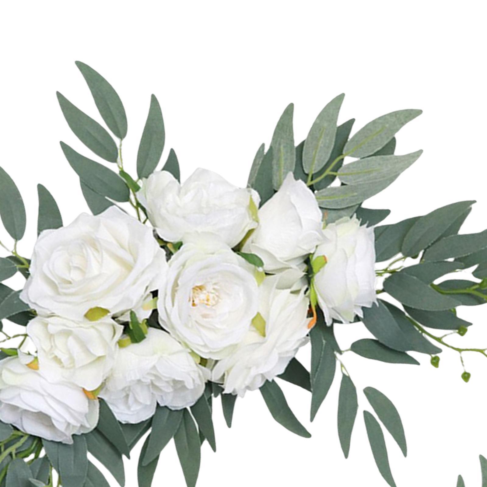 2Pcs Wedding Arch Flowers Swag Green Leaves for Wedding Wall Decorative