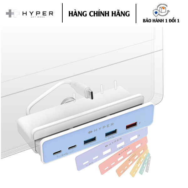 HUB CỔNG CHUYỂN ĐỔI CHUYÊN DỤNG DÀNH CHO IMAC 24&quot; HYPERDRIVE 5-IN-1 USB-C VỚI NHIỀU CỔNG HỖ TRỢ KẾT NỐI NHANH GỌN- Hàng Chính Hãng