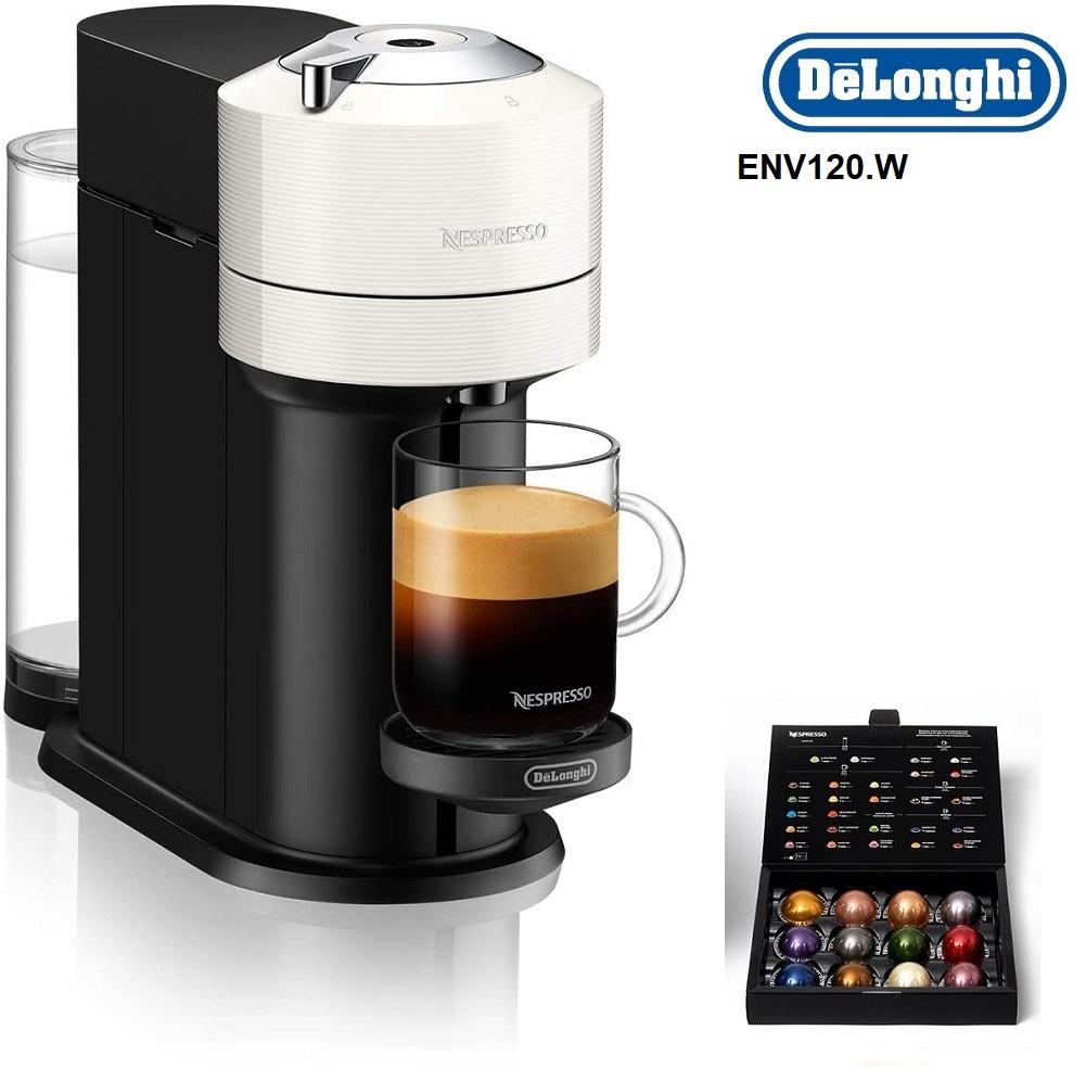 Máy Pha Cà Phê Viên Nén Delonghi ENV120.W Nespresso Vertuo Next Basic, Máy Pha Cafe Gia Đình, Espresso, Capuccino - Màu trắng