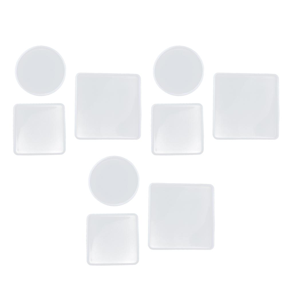 9 Pcs Square Round Shape Resin Silicone Mold Baking Mold Cake Topping Cake Mold Biscuit Mold