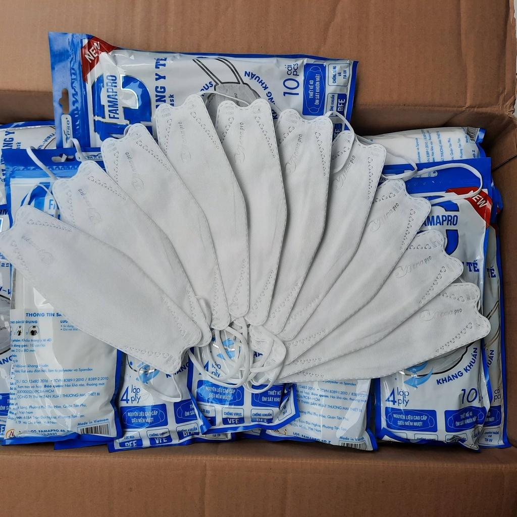 SET 100/50 Khẩu trang y tế 4D FAMAPRO NAM ANH 4 lớp kháng khuẩn 99% lọc bụi mịn chống tia UV thiết kế KF94 HÀN QUỐC