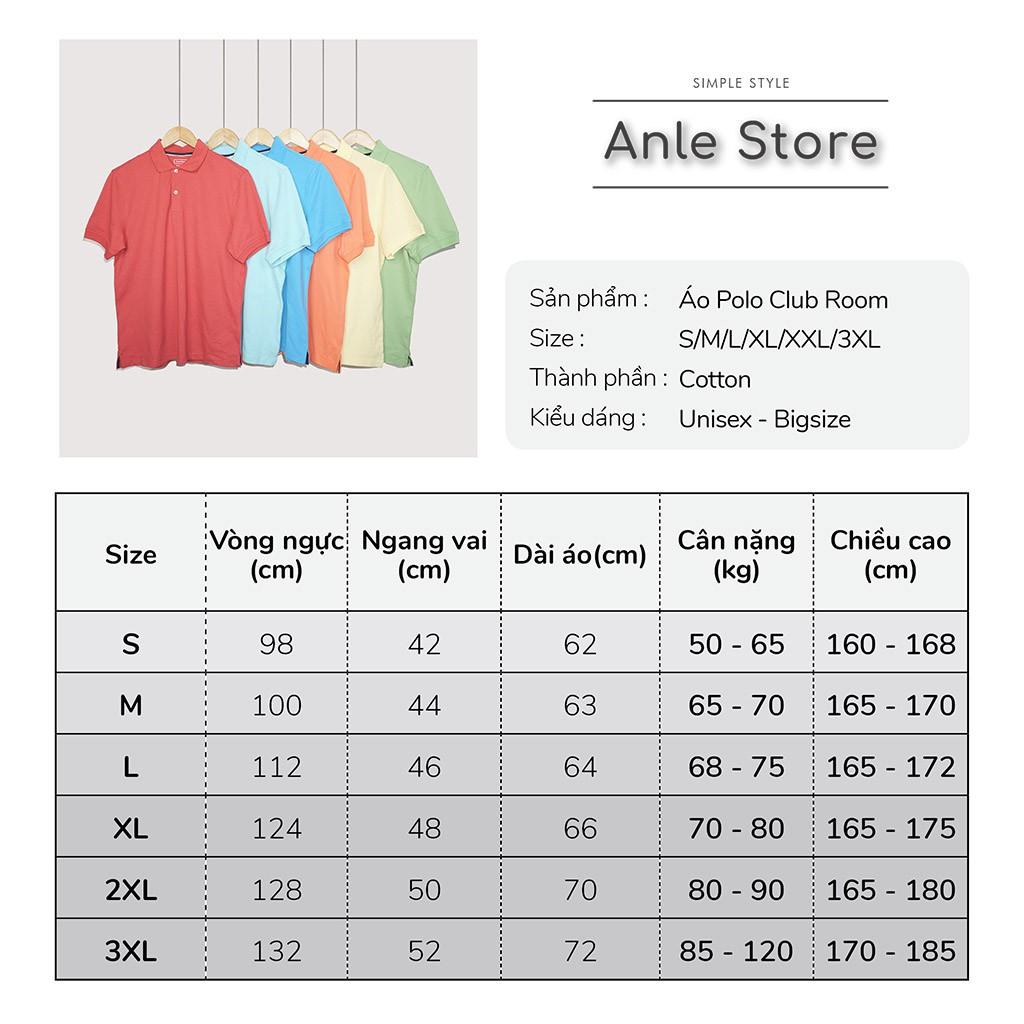 Áo Thun Nam Polo BigSize cho người cao lớn Cotton Cá Sấu hàng hãng xuất US - Áo Phông Nam Trơn Form Rộng Anle Store