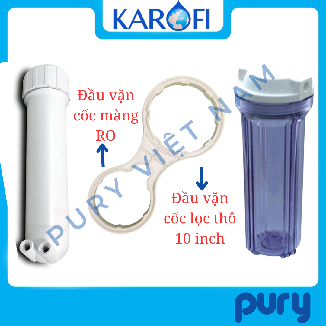 Tay vặn cốc lọc nước 10inch và màng lọc ro đa năng