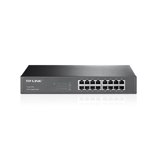 Bộ chia mạng TP-Link 16 cổng Gigabit TL-SG1016D - Rackmount 13 inches 1U, vỏ sắt (Hàng chính hãng)