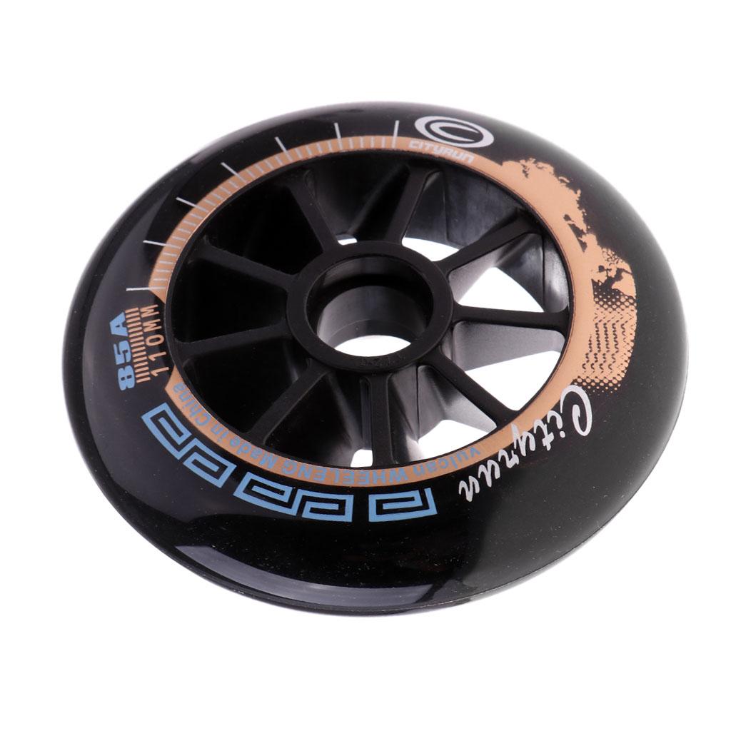 6xSpeed Skating Wheels Outdoor Indoor Inline Skate Wheels Tool 110mm Black
