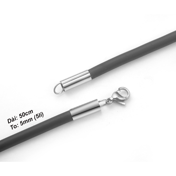 Dây chuyền cao su 5li khóa inox đẹp ver2 MDC115