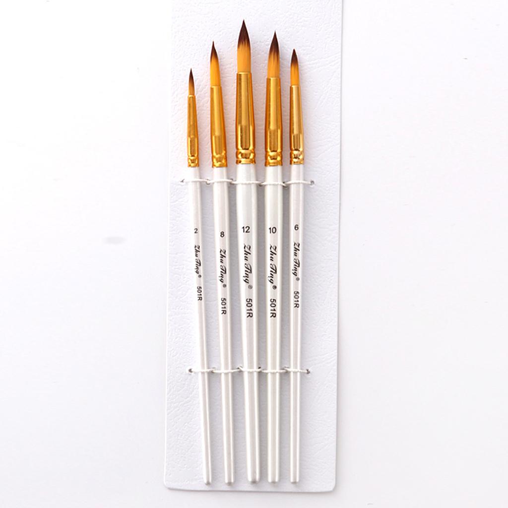 5 Pcs Painting Brushes Set Acrylic Oil Watercolor Paint Artist Paint Brush
