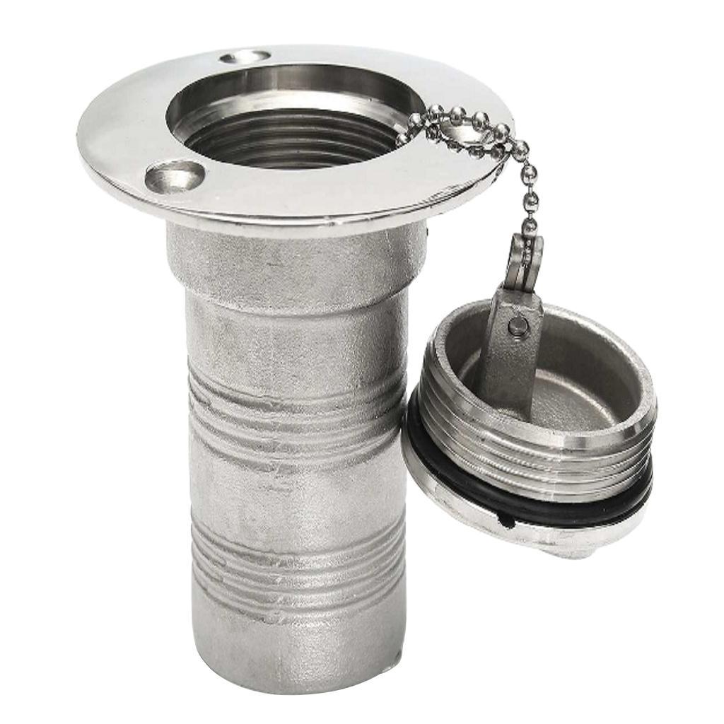 Ø 50 Mm Top Filler Gas Filler Neck with Tank Cap, Stainless Steel 316,