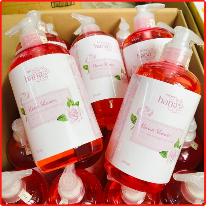 Sữa Tắm Hoa Hồng Riori Hana Shower Gel Rose - Sữa Tắm Dưỡng Thể Hương Nước Hoa Làm Sạch, Dưỡng Da Mềm Mại, Lưu Hương Lâu