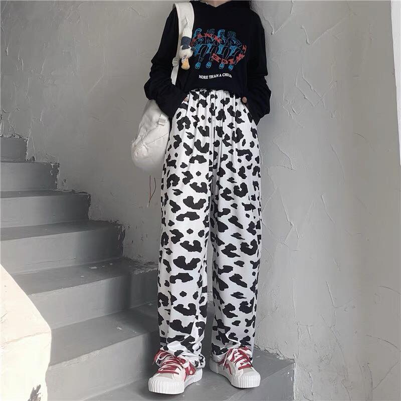 Quần Hoạt Hình Dài Ống Rộng Báo Trắng Cartoon Pant Oversize Ulzzang Unisex - MM