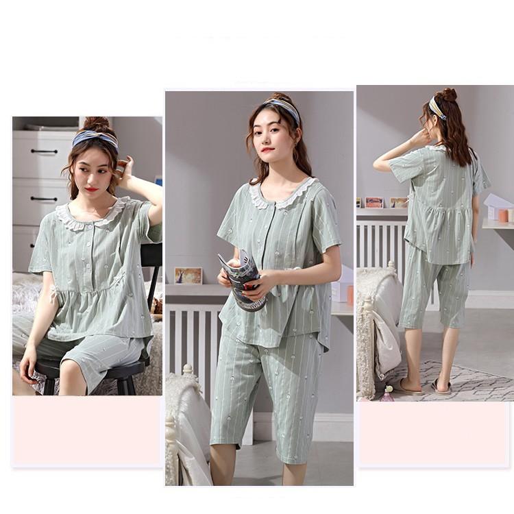 Bộ bầu và sau sinh cho bé bú chất cotton BB01