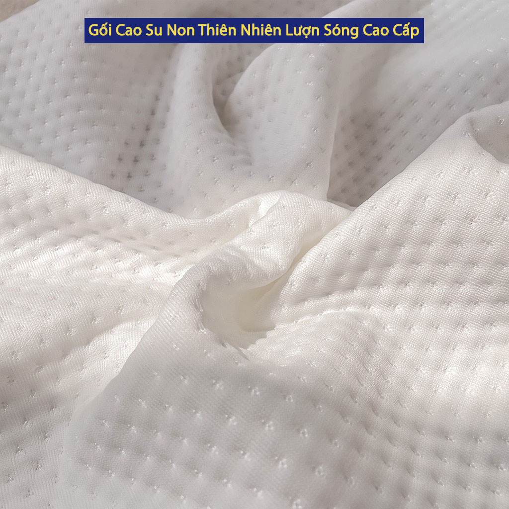 Gối Cao Su Non Tự Nhiên Lượn Sóng Không Áp Suất Người Lớn Chống Đau Cổ Vai Gáy