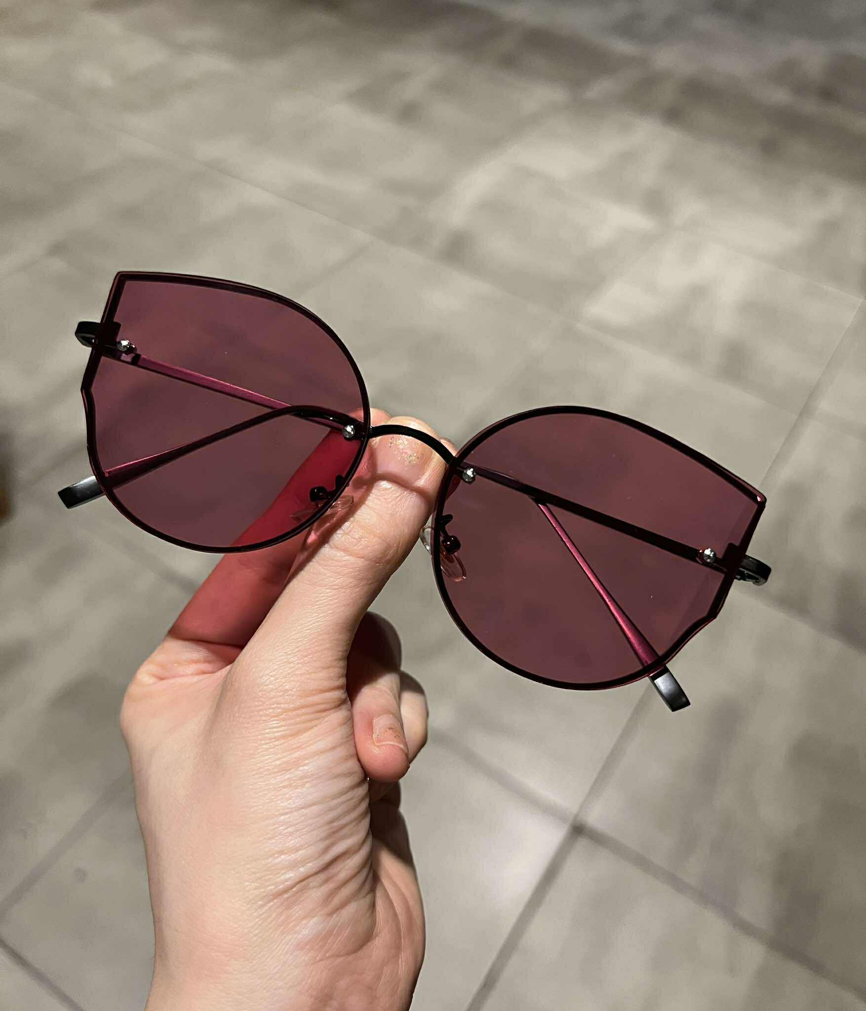Kính râm Mắt mèo màu hồng thời trang ulzzang
