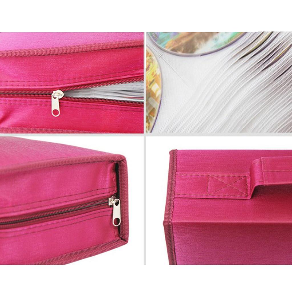 2Pcs CD DVD Case Game Disk Carrying Case Zipper Storage Bag for Office