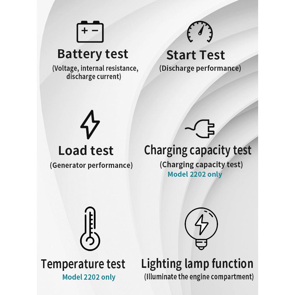 TOOLTOP Intelligent Battery Tester 3.2 Inch Color Screen 12.0V 24.0V Battery Intelligent Selection Support Battery Test Starts Test Load Test with Illumination Function and Multiple Protections