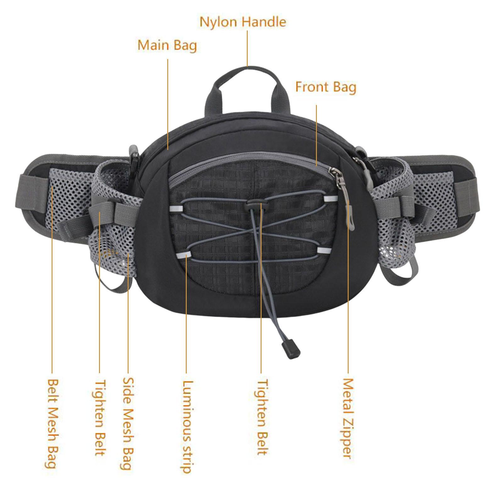 Portable Fanny Pack Adjustable Belt Waterproof Waist Bag for Hiking Walking