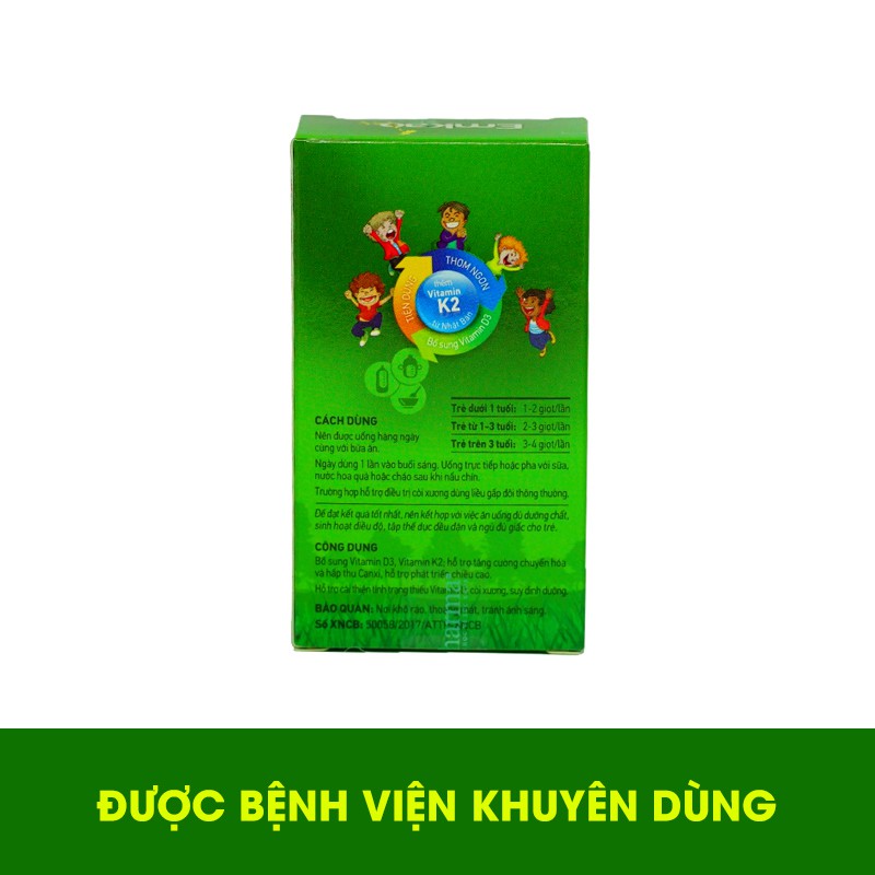 Vitamin D3 Emkao Plus 5ml Giúp Bé Phát Triển Chiều Cao Và Hệ Xương