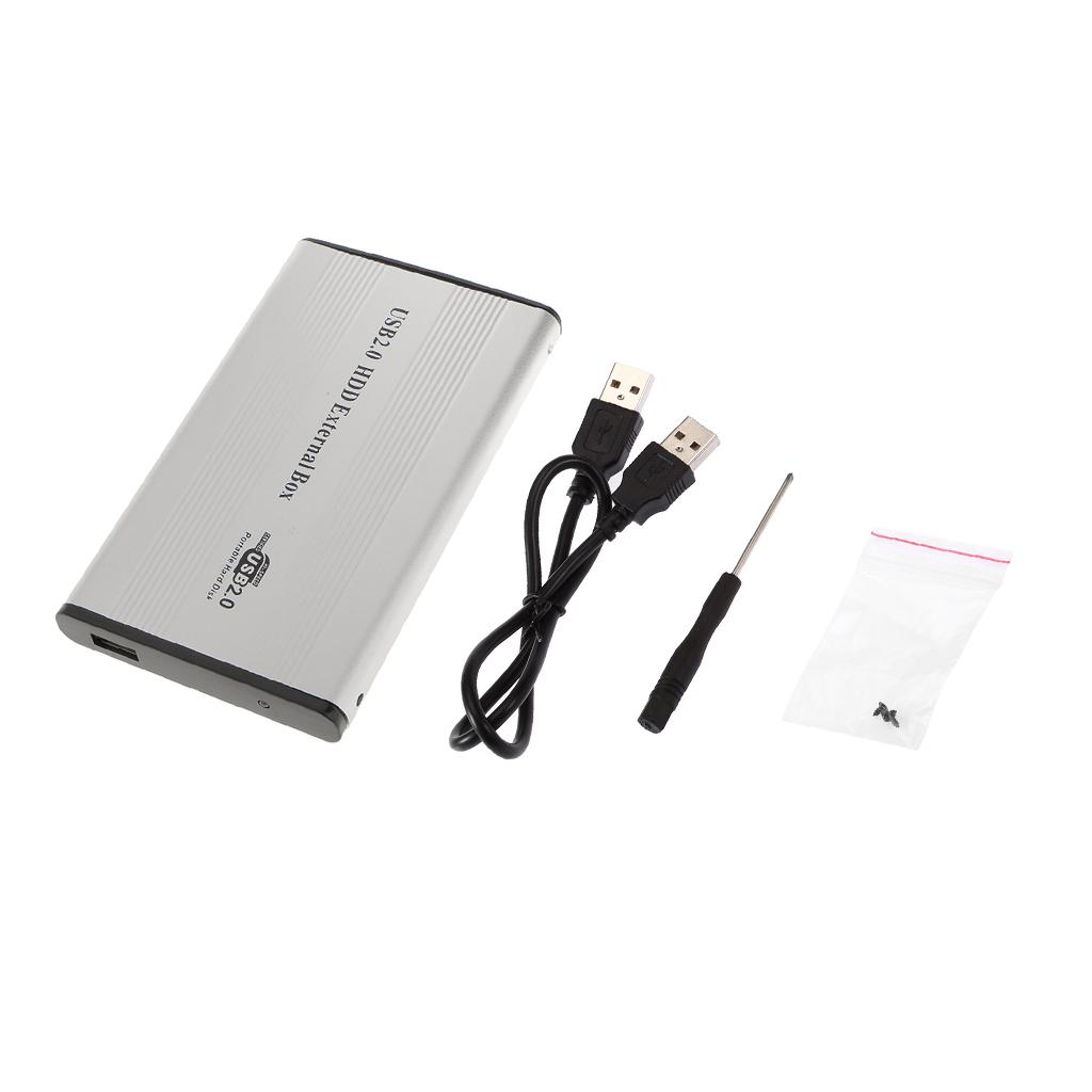 USB2.0 IDE External 2.5" SSD HDD Hard Drive Enclosure Laptop Disk Case Gray