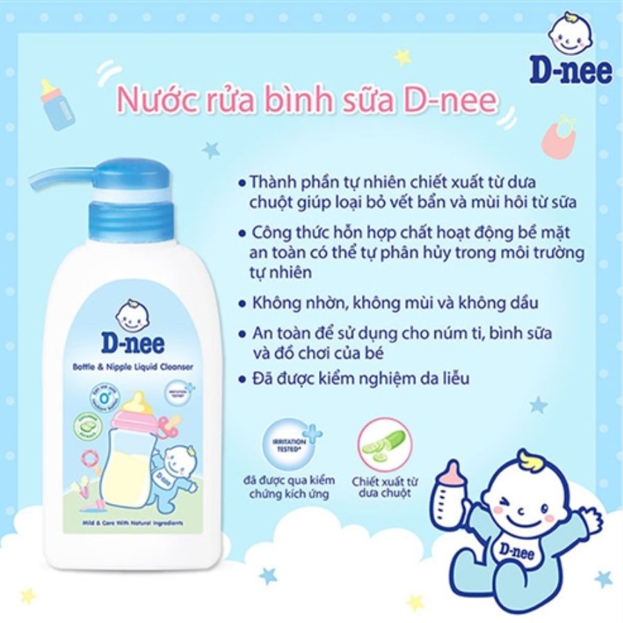 Nước rửa bình sữa D-nee Mild & Care chai 500ml