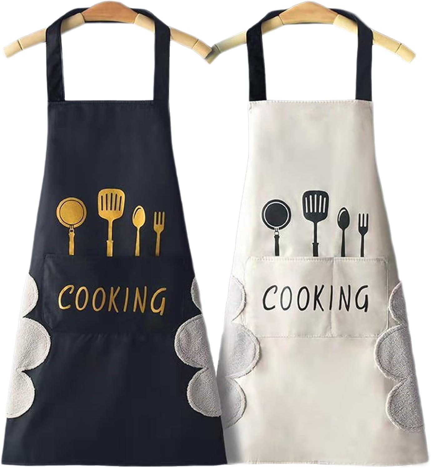 2 miếng nấu ăn ta tạp dề cotton có thể điều chỉnh APRON Tạp dề Tạp dề nướng tạp dề Tapron không thấm nước với 2 túi BBQ Bake Boss Apron cho phụ nữ nam