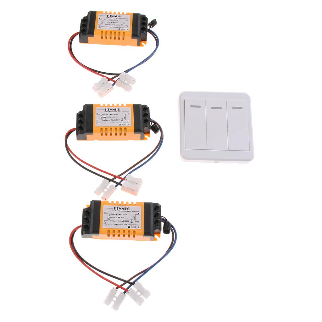 AC90-250V 433MHz 3CH Wireless Remote Control Switcher Transmitter & Receiver