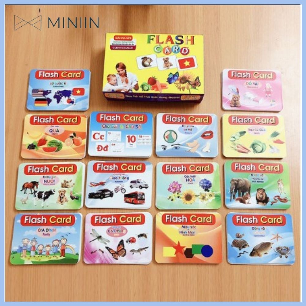 Bộ Thẻ Học Thông Minh Flashcard Song Ngữ Cho Bé - Nhiều Chủ Đề Phong Phú - Giúp Bé Phát Triển Trí Tuệ- Hàng Chính Hãng MINIIN