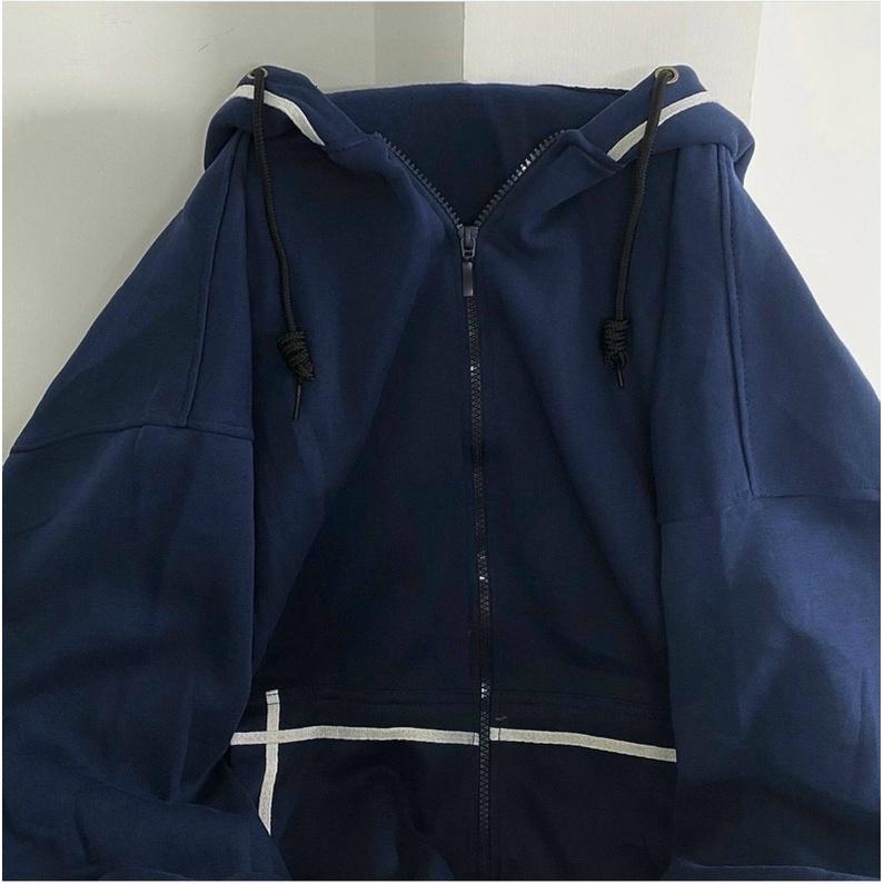Áo Khoác Nỉ Nón 2 Lớp Áo Hoodie Zip Line May Form Unisex Rộng Thoải Mái