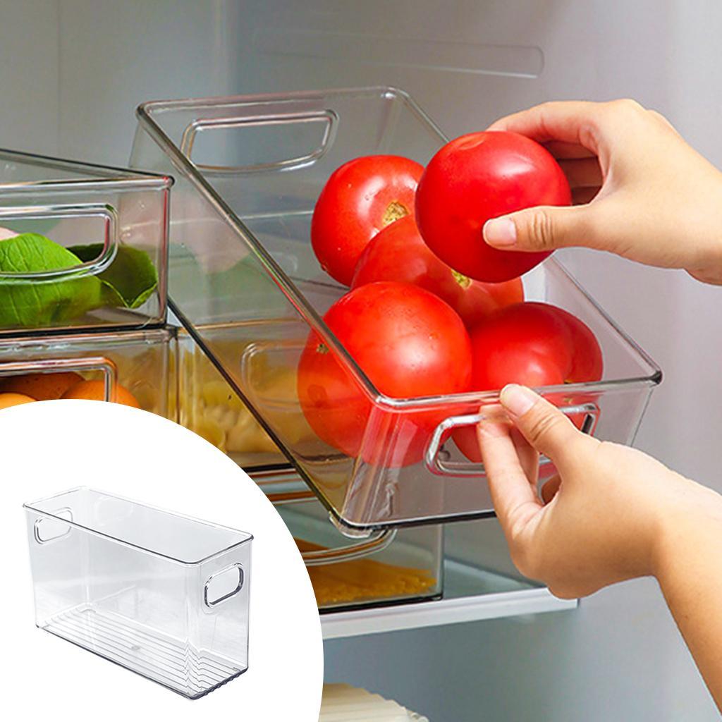 2x Clear Cabinet Fridge Freezer Food Storage Box Organizer Bins Cupboard