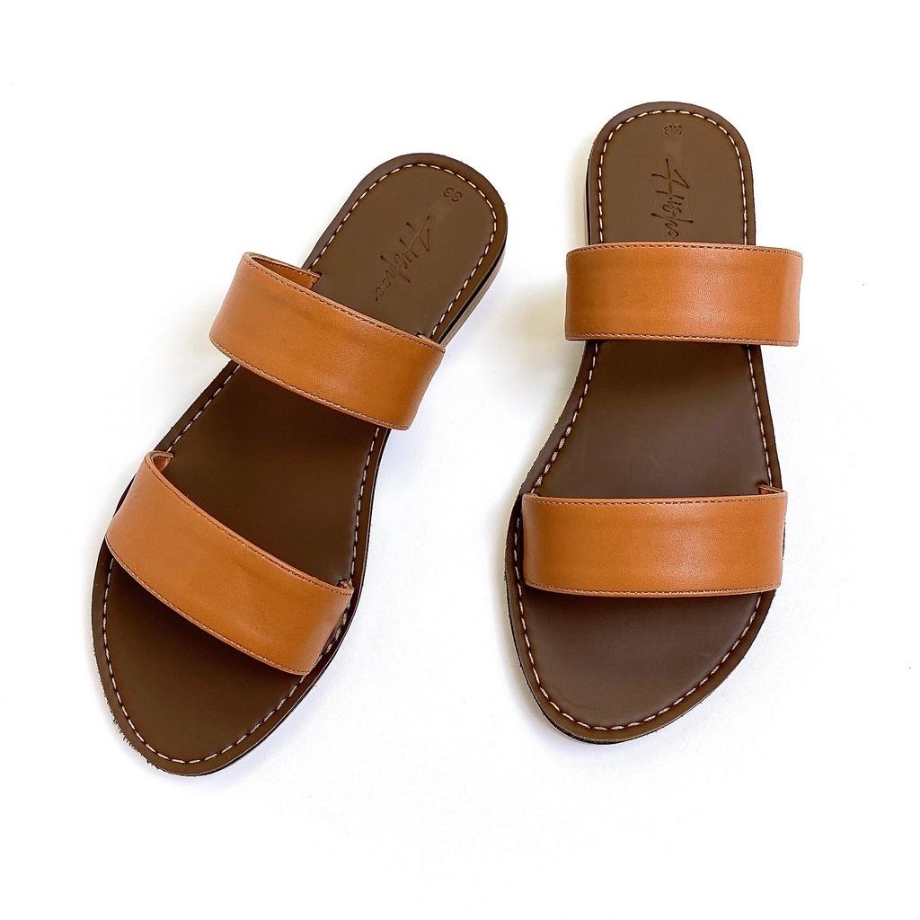 Dép nữ lê thấp dáng sandal đi biển quai ngang đế bệt cao cấp chính hãng có Bigsize S083